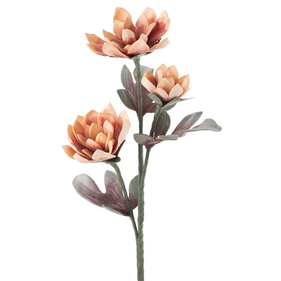 Kwiat dekoracyjny na gałązce z plastycznej pianki foamiran - 102 cm - pudrowy róż