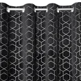 Zasłona z miękkiego welwetu ze srebrnym geometrycznym nadrukiem w stylu art deco - 135 x 250 cm - czarny 5