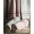 Ręcznik bawełniany KORAL z bordiurą podkreśloną  żakardowymi paseczkami - 30 x 50 cm - biały 7