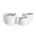 Misa ceramiczna o srebrnych brzegach - ∅ 14 x 10 cm - biały 2