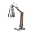 Lampka  biurkowa FELIX z drewna i metalu - 37 x 12 x 44 cm - srebrny 4