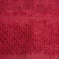 Ręcznik z welurową bordiurą o ryżowej fakturze - 30 x 50 cm - czerwony 2