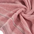 Ręcznik POLA z żakardową bordiurą zdobioną stebnowaniem - 70 x 140 cm - pudrowy róż 5