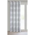 Firana gotowa AGATA zdobiona szenilowymi pasami - 140 x 250 cm - srebrny 2