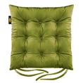 Dwustronna welwetowa poduszka siedziskowa na krzesło z dziewięcioma pikowaniami, gramatura 260 g/m2 - 40 x 40 x 6 cm - oliwkowy 2