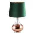 Lampa stołowa NATHALIE na szklanej podstawie z efektem ombre z welwetowym abażurem - ∅ 33 x 58 cm - ciemnozielony 3