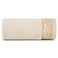 Ręcznik AGIS z żakardową bordiurą z motywem liści, ZERO TWIST - 30 x 50 cm - beżowy 3