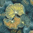 NOVA PRINT komplet pościeli NIKA 30 z satyny bawełnianej z motywem liści lilii wodnej - 140 x 200 cm - ciemnoturkusowy 4