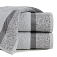 Ręcznik MARIT z ozdobną bordiurą z drobnym żakardowym wzorem - 50 x 90 cm - szary 1