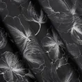 Zasłona STELLA z miękkiego welwetu ze srebrnym motywem kwiatów - 140 x 250 cm - czarny 10
