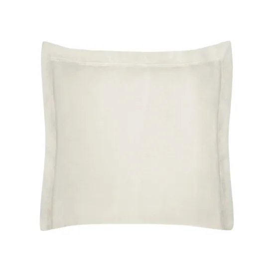 NOVA COLOUR Poszewka na poduszkę bawełniana z satynowym połyskiem i ozdobną kantą - 40 x 40 cm - beżowy