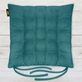 ADORE dwustronna welurowa poduszka siedziskowa na krzesło z szesnastoma pikowaniami, gramatura 195 g/m2 - 40 x 40 x 6 cm - ciemnoturkusowy 1
