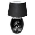 Lampka na podstawie z dolomitu z motywem srebrnych liści miłorzębu - ∅ 18 x 40 cm - czarny 1