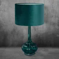 Lampa stołowa SAMI na podstawie ze szkła z abażurem z lśniącego welwetu - ∅ 38 x 70 cm - turkusowy 1