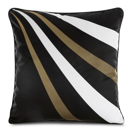 EWA MINGE Poszewka MINGE 2 z luksusowego welwetu z designerskim nadrukiem i wypustką na brzegach 60 x 60 cm czarny,beżowy | Eurofirany