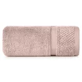 Ręcznik VILIA z puszystej i wyjątkowo grubej przędzy bawełnianej  podkreślony ryżową bordiurą - 50 x 90 cm - pudrowy róż 3