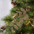 Zimowa gałązka z ażurowymi listeczkami obsypana złotym brokatem - 65 x 20 cm - złoty 1