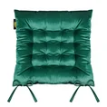 Dwustronna welwetowa poduszka siedziskowa na krzesło z szesnastoma pikowaniami, gramatura 260 g/m2 - 40 x 40 x 6 cm - butelkowy zielony 2