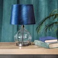 Lampa stołowa JOY z transparentnego szkła z błyszczącym welwetowym abażurem - ∅ 25 x 40 cm - naturalny 5