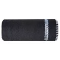 Ręcznik VIERA z bawełny z melanżowym paskiem obszyty ręcznym ściegiem - 50 x 90 cm - czarny 3