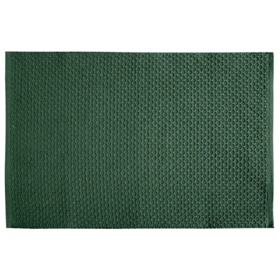 Podkładka NESS z bawełny z ozdobnym splotem - 33 x 48 cm - ciemnozielony