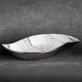 Patera ceramiczna SANA w kształcie łódki z marmurkowym wzorem - 36 x 19 x 6 cm - biały 1