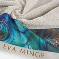 EWA MINGE Ręcznik ANGELA z bordiurą zdobioną designerskim nadrukiem - 50 x 90 cm - beżowy 5