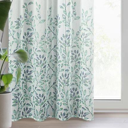 DESIGN 91 Dekoracja okienna CLARISSA z lekkiej etaminy z nadrukiem gałązek DESIGN 91 Dekoracja okienna CLARISSA z lekkiej etaminy z nadrukiem gałązek - 140 x 270 cm