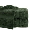 Ręcznik VILIA z puszystej i wyjątkowo grubej przędzy bawełnianej  podkreślony ryżową bordiurą - 70 x 140 cm - ciemnozielony 1
