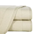 Ręcznik z bordiurą podkreśloną groszkami z błyszczącą lureksową nicią - 30 x 50 cm - beżowy 1