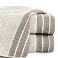 Ręcznik PATI 30X50 cm utkany w miękkie pasy i podkreślony żakardową bordiurą beżowy - 30 x 50 cm - beżowy 1