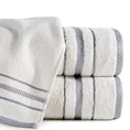 Ręcznik bawełniany KORAL z bordiurą podkreśloną  żakardowymi paseczkami - 50 x 90 cm - biały 1