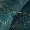 REINA LINE Komplet pościeli z makosatyny bawełnianej z motywem liści - 220 x 200 cm, 2 szt. 70 x 80 cm - turkusowy 2