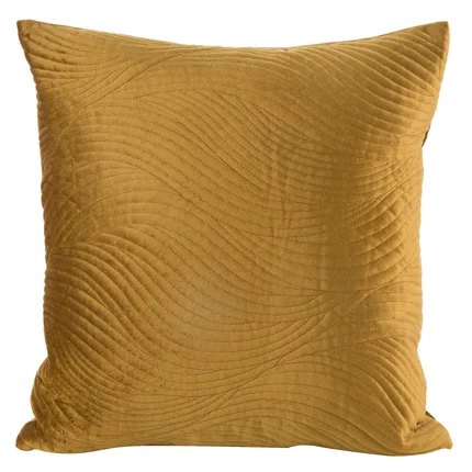 Poszewka z welwetu pikowana metodą tradycyjnego szycia w falujący wzór Poszewka z welwetu pikowana metodą tradycyjnego szycia w falujący wzór - 45 x 45 cm