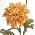 DALIA kwiat sztuczny dekoracyjny z płatkami z jedwabistej tkaniny - 55 cm - musztardowy 2