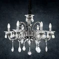 Lampa dekoracyjna GLITTER sześcioramienny żyrandol z kryształami - ∅ 70 x 52 - 115 cm - srebrny 1
