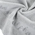 Ręcznik z żakardową bordiurą zdobioną chwostami z efektem 3D - 50 x 90 cm - srebrny 5