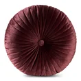 Okrągła poduszka dekoracyjna VELVET przeszywana tworząca wypukły wzór z wypełnieniem - ∅ 40 cm - bordowy 2