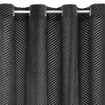 Zasłona LUSSI z lśniącego welwetu z żakardowym wzorem - 140 x 250 cm - czarny 6