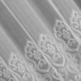 Tkanina firanowa zakończona pasem ornamentowego haftu - 290 cm - biały 5