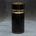 Wazon ceramiczny o nowoczesnym kształcie czarno-złoty z geometrycznym wzorem - ∅ 9 x 20 cm - czarny 1