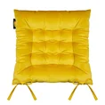 Dwustronna welwetowa poduszka siedziskowa na krzesło z szesnastoma pikowaniami, gramatura 260g/m2 - 40 x 40 x 6 cm - żółty 2