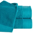 Ręcznik STELLA z bawełny z żakardową bordiurą z drobnymi punkcikami - 70 x 140 cm - turkusowy 1