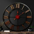 Dekoracyjny zegar ścienny w stylu vinatage z metalu - 70 x 5 x 70 cm - czarny 8