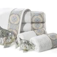 ELLA LINE Ręcznik LELA w kolorze srebrnym, z ozdobną żakardową bordiurą - 50 x 90 cm - srebrny 4