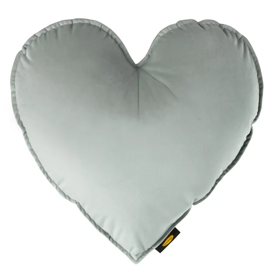 Poduszka z wypełnieniem w kształcie serca z miękkiego welwetu - 45 x 45 cm - popielaty