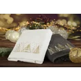 Ręcznik świąteczny SANTA 21bawełniany z haftem z choinkami i drobnymi kryształkami - 50 x 90 cm - biały 7