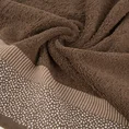 Ręcznik MARIT z ozdobną bordiurą z drobnym żakardowym wzorem - 50 x 90 cm - ciemnobrązowy 5