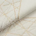 Dywanik łazienkowy NIKA z bawełny, dobrze chłonący wodę z geometrycznym wzorem wykończony błyszczącą nicią - 50 x 70 cm - kremowy 5