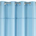 Zasłona zdobiona pasmanterią z pomponami - 135 x 260 cm - niebieski 4